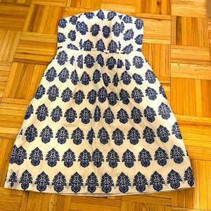 Cream & Navy J Crew Dress